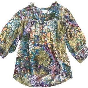 Anthropologie Dolan flowering pasture silk blouse